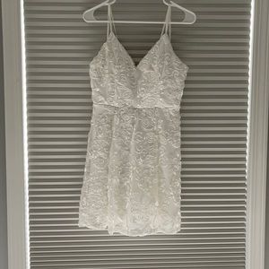 White Mini Dress with Detailing